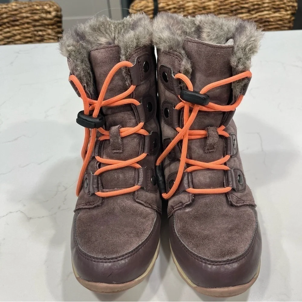 Girls Sorel Whitney Purple Faux Suede Winter Boots 3